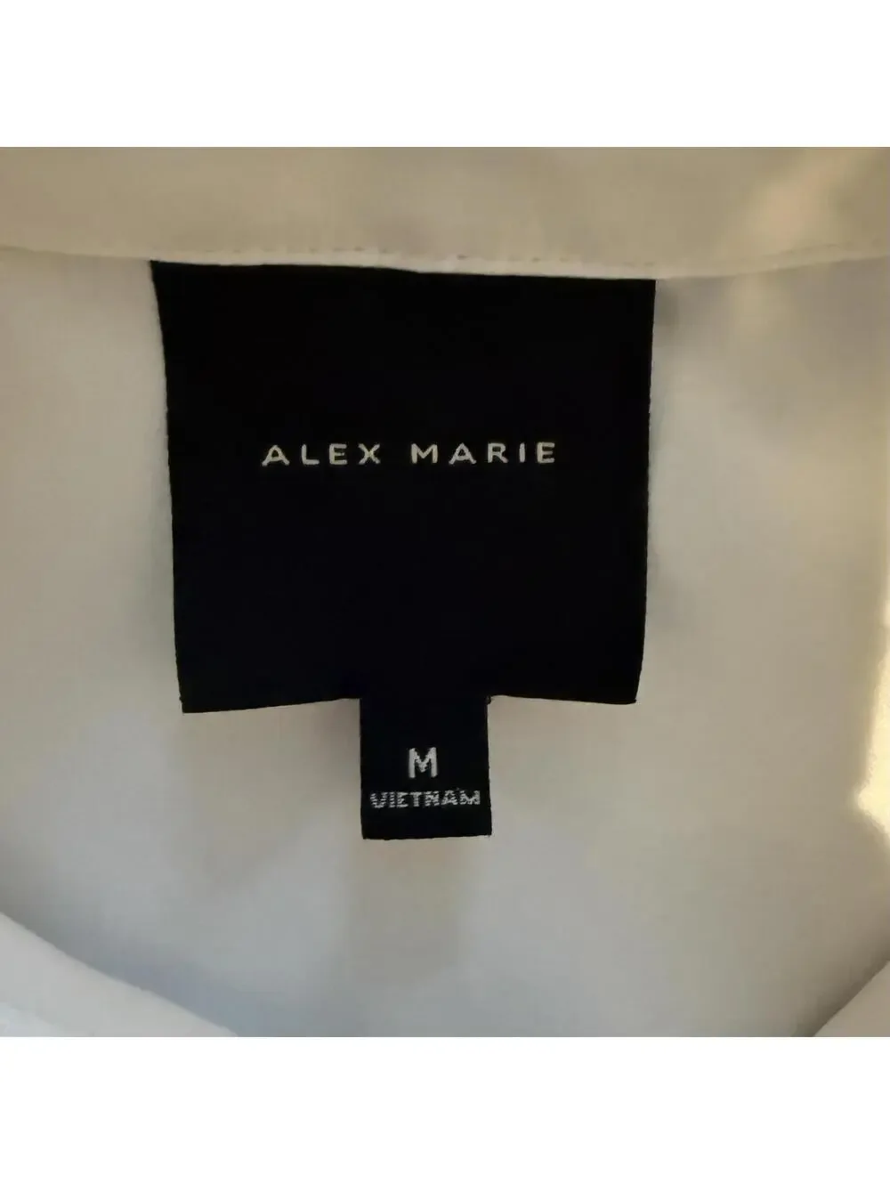 Alex Marie Ivory Long Sleeve Tie Neck Blouse Size Medium - Picture 3 of 6